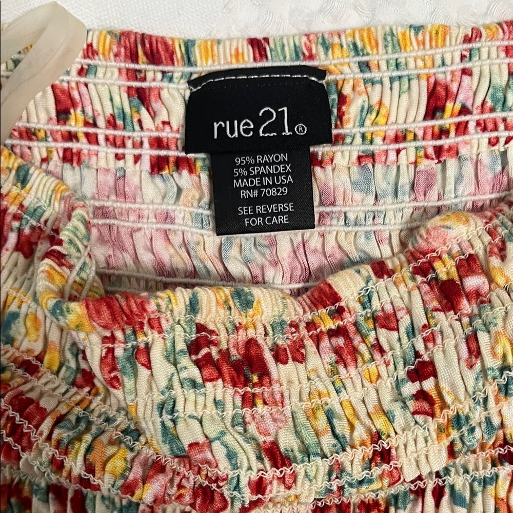 Rue21 Multicolor Smocked Ruffle Top - Picture 2 of 2